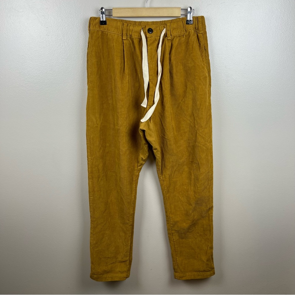 Seeker Paddington Corduroy Pants Unisex Small Yellow Minimal Utility Hemp Casual